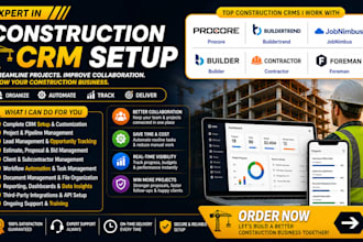 setup construction CRM procore buildertrend jobnimbus builder contractor foreman