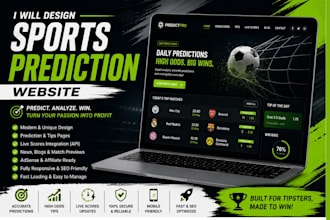 design sport prediction website with live score integration and API integration