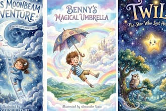 illustrate whimsical watercolor children picture book