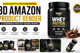 create photorealistic 3d amazon product  render ecommerce mockup design images