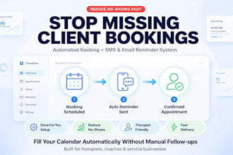 set up a booking and reminder system to reduce no shows for therapists
