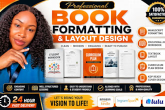 design, format educational workbook, curriculum plan, textbook, kdp book cover