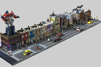 design 3d lego house, technic car, toy,minifigure moc model with pdf instruction