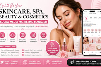 be your skincare, spa, beauty cosmetics beauty social media marketing manger