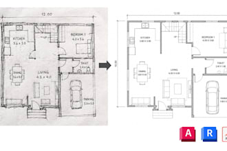 turn your sketch into autocad or revit drawing