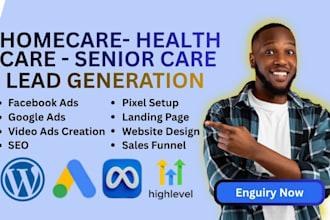 homecare leads senior care health care elderly landing page sales funnel website