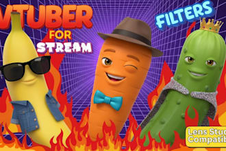 create custom 3d vtuber filters burnt peanut style for snap camera and streaming