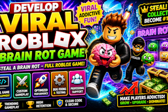 create a roblox game like steal a brain rot with custom characters for you