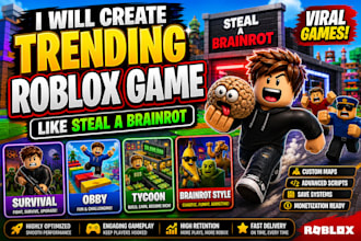create trending roblox game like steal a brainrot survival game, obby, tycoon