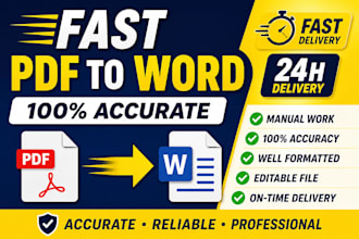 convert PDF to word or image to text manually fast