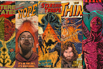 horror book cover horror poster horror comic retro poster retro comic art design
