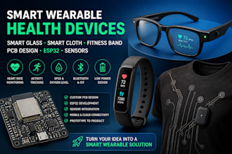 wearable health device smart glass cloth pcb fitness band tracker esp32 sensor