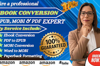 ebook formatting, book formatting, KDP paperback, convert pdf to epub, mobi, kpf