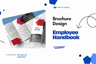 design a welcome packet, employee handbook, brochure
