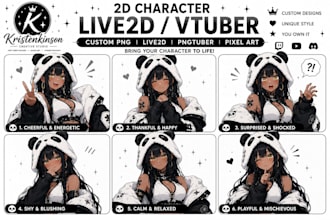 live 2d vtuber pngtuber giftube 2d character design facerig pixelart png tuber