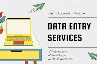 provide accurate data entry, web research, and excel support