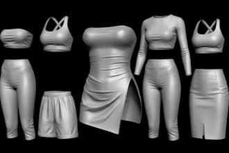 create realistic 3d second life clothing 3d garment mesh outfits fivem sims rigg