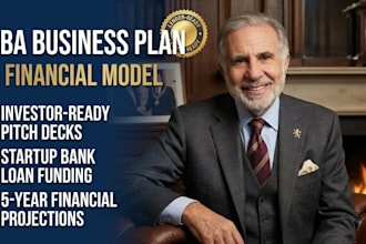 write an sba business plan and financial model for startup bank loan funding