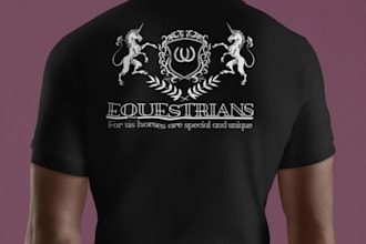 make unique t shirt heraldic horse logo design