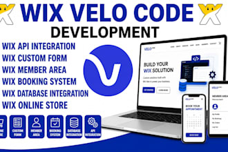 develop wix velo code, wix studio, wix database dynamic pages, api integration