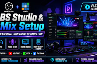 professionally set up obs studio or vmix for high quality live streaming