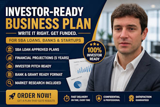 write an investor ready business plan for sba loans, banks and startups