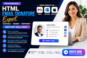 german clickable html email signature, editable animated email gmail signature