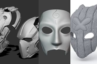 3d sculpt custom 3d helmet 3d mask oni japanese mask futuristic mask