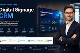 setup digital signage optisigns box hexnode yodeck jotform play reach xibo CRM