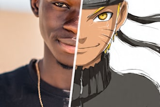 draw your photos in anime manga style character