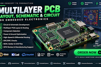 design multilayer pcb layout schematic and circuit for embedded electronics