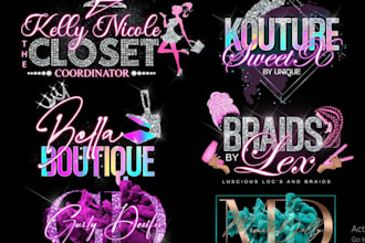 make custom beauty, hair, nails, mua and glitter logo