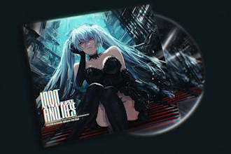 make vector minimalist anime for album cover logo wallpaper