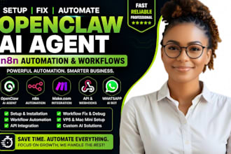 setup fix install openclaw ai agent n8n ai automation openclaw make com mac mini