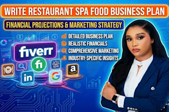 write restaurant spa food business plan financial projections marketing strategy