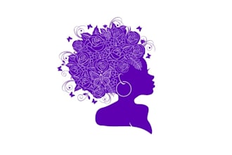design afro hair illustration beauty brand logo