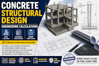 create concrete structural drawings and engineering calculations