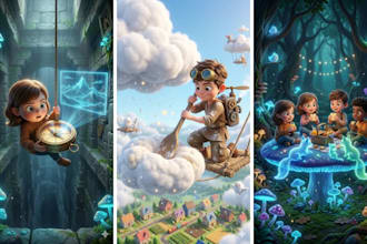 children book illustration, kids book, 3d illustration