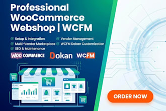 custom woocommerce webshop, wcfm dokan multivendor store
