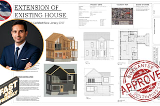 draw garage conversion, adu, and deck blueprints
