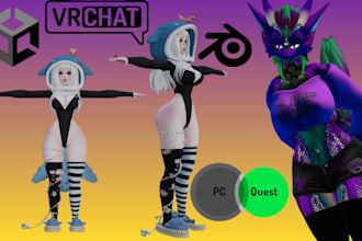 custom 3d vrchat avatar nsfw furry vrchat anime vrchat fursona vrc vrm avatar vr
