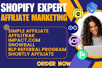 setup shopify affiliate program simple affiliate  affilitrak impact snowball blp