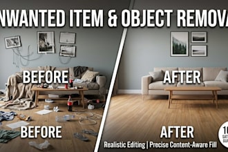 do professionally background removal and item removal