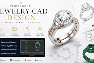 custom jewelry 3d in stl cad models  for 3d printing using solidworks fusion 360