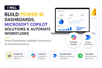 build power bi dashboards, automate workflows and do microsoft copilot studio