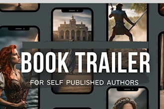 create cinematic book trailer book promo video for romance fantasy thriller book