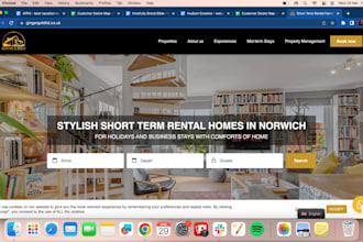 do short term rental website, short term rental landing page, holiday airbnb str