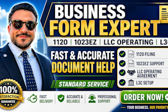 file 1120, 1023ez, business forms, llc operating agreement, l3c