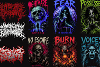 horror tshirt design skull album cover dark art illustration gothic metal art
