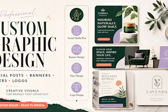 design custom graphic design, social medial post, banner, flyer and logo design